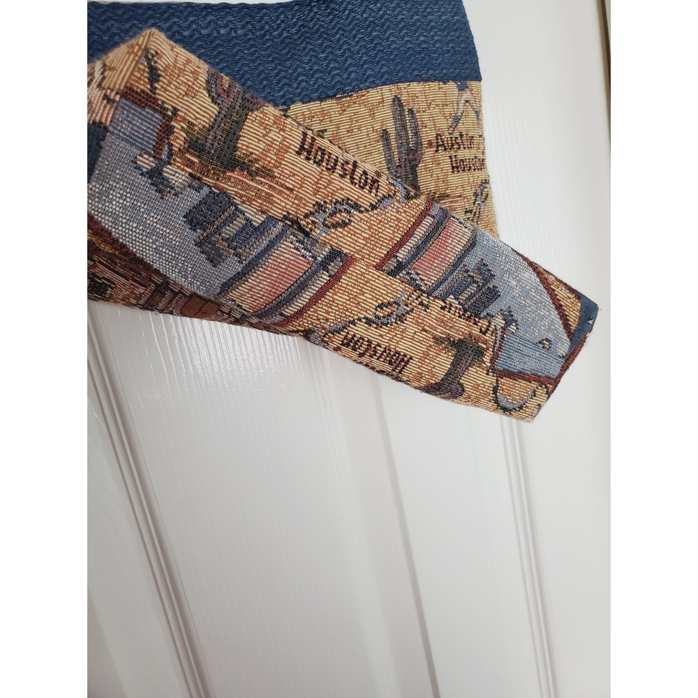 Texas Tapestry Western Tote Bag Blue Multicolor Map Boho OS - Picture 6 of 12